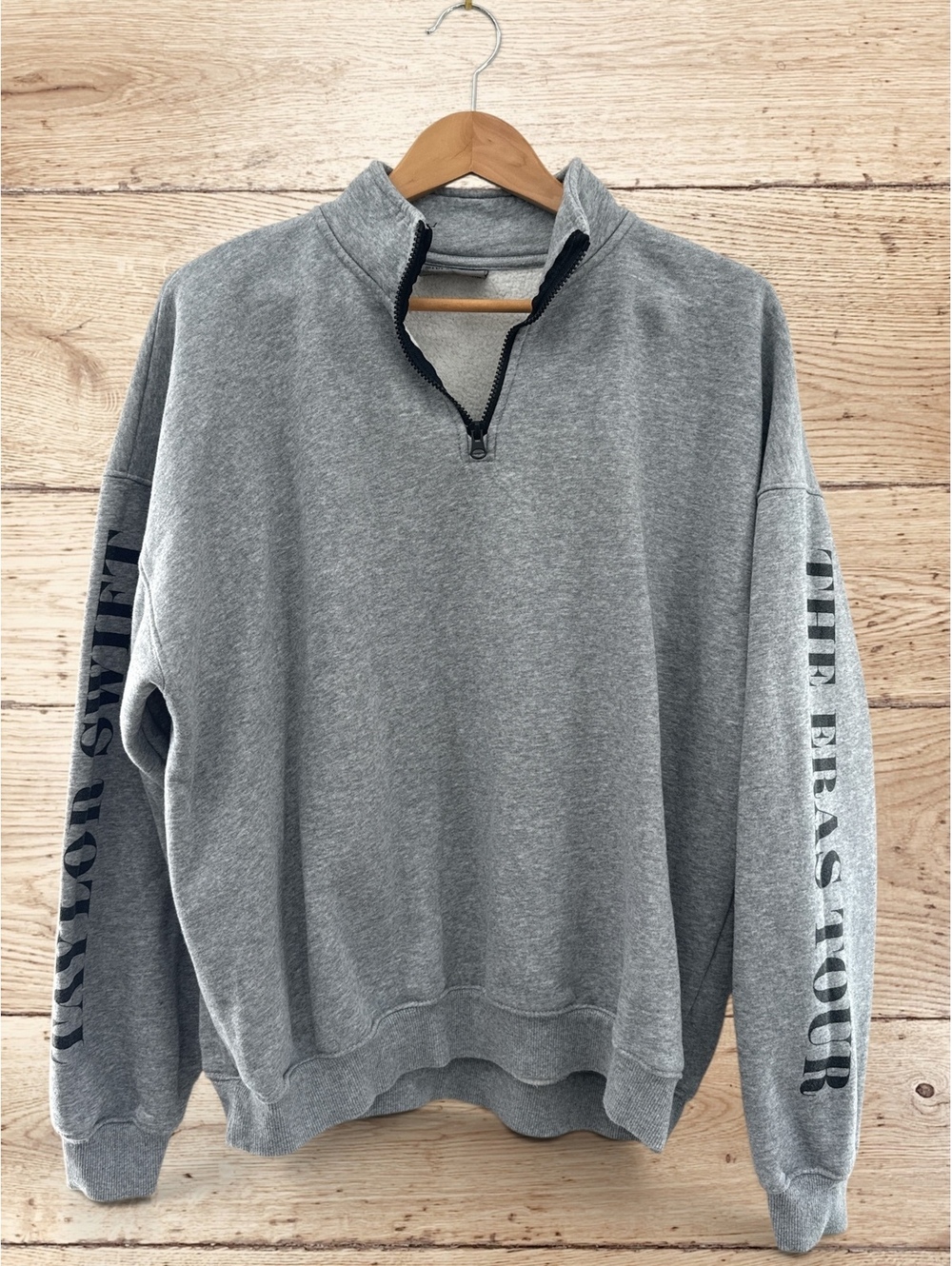 Taylor Swift Eras Tour Gray Quarter Zip Sweatshirt Official Concert Merch